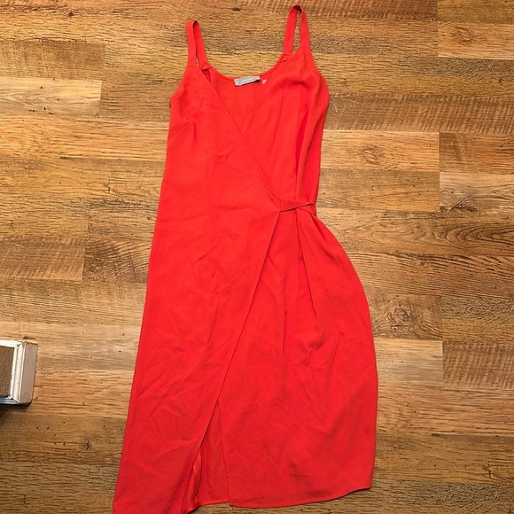 Everlane Bright Red Flowy Summer Wrap Tank Top Dress A5 - Picture 1 of 4